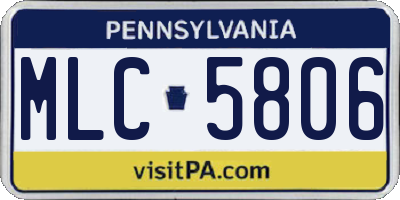 PA license plate MLC5806