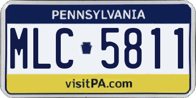 PA license plate MLC5811