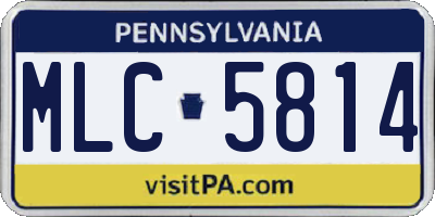 PA license plate MLC5814