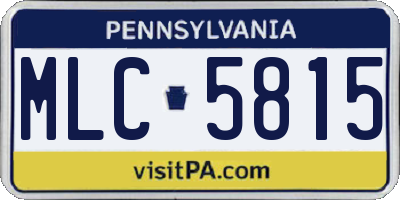 PA license plate MLC5815