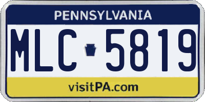 PA license plate MLC5819