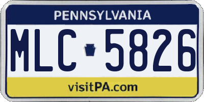 PA license plate MLC5826