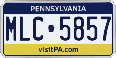 PA license plate MLC5857