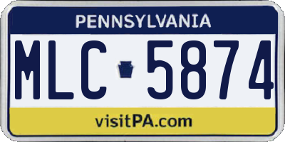 PA license plate MLC5874