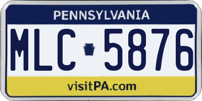 PA license plate MLC5876