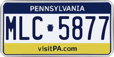 PA license plate MLC5877
