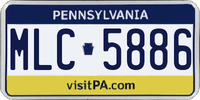 PA license plate MLC5886