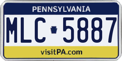 PA license plate MLC5887