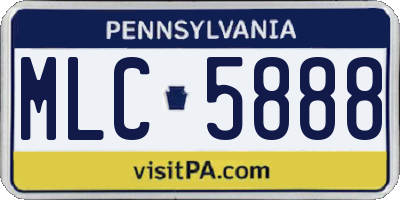 PA license plate MLC5888
