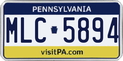 PA license plate MLC5894
