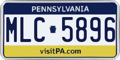 PA license plate MLC5896