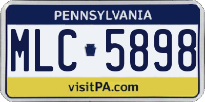 PA license plate MLC5898