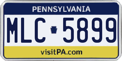 PA license plate MLC5899