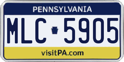 PA license plate MLC5905