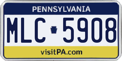 PA license plate MLC5908