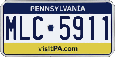 PA license plate MLC5911