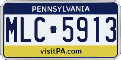 PA license plate MLC5913