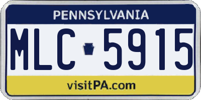 PA license plate MLC5915