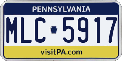 PA license plate MLC5917