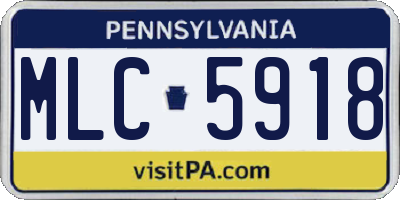 PA license plate MLC5918