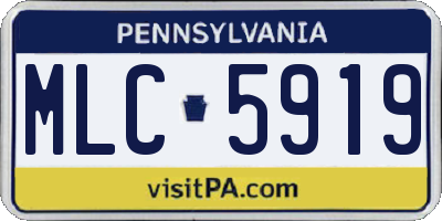PA license plate MLC5919