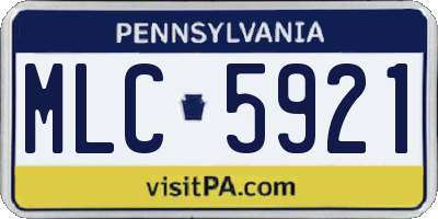 PA license plate MLC5921