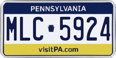 PA license plate MLC5924