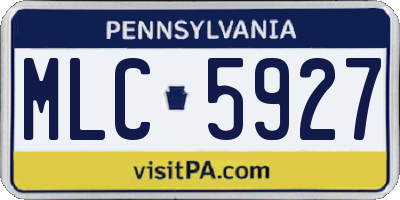 PA license plate MLC5927