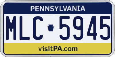 PA license plate MLC5945