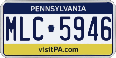 PA license plate MLC5946