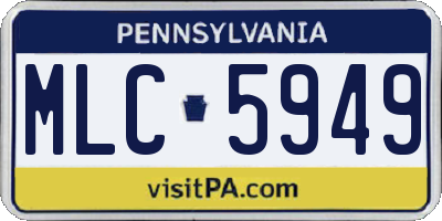 PA license plate MLC5949