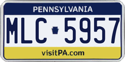 PA license plate MLC5957