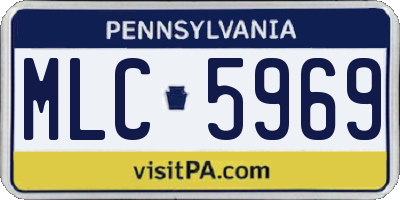 PA license plate MLC5969