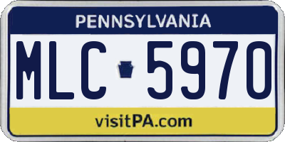 PA license plate MLC5970