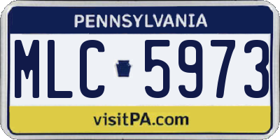 PA license plate MLC5973