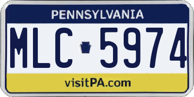 PA license plate MLC5974