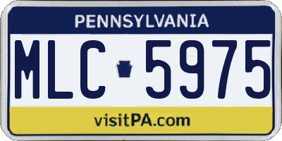 PA license plate MLC5975