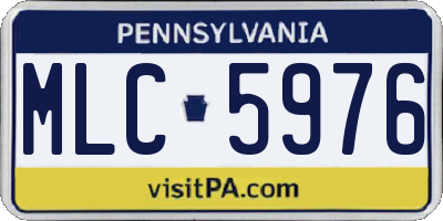 PA license plate MLC5976