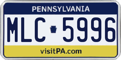 PA license plate MLC5996