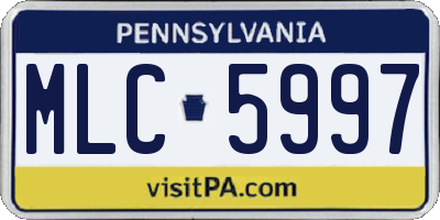 PA license plate MLC5997