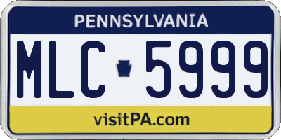 PA license plate MLC5999