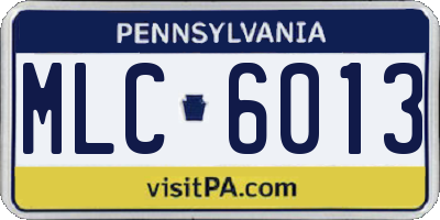 PA license plate MLC6013