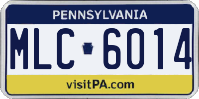 PA license plate MLC6014