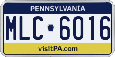 PA license plate MLC6016