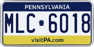 PA license plate MLC6018