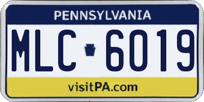 PA license plate MLC6019