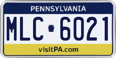 PA license plate MLC6021