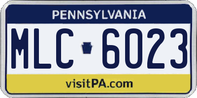 PA license plate MLC6023