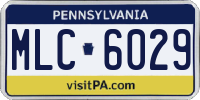 PA license plate MLC6029