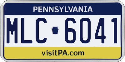 PA license plate MLC6041